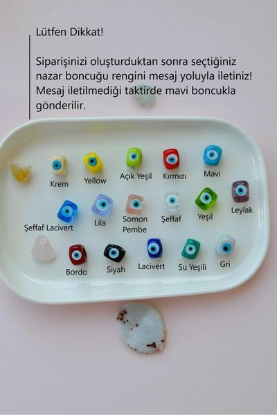 Sacce Scarves&Accessories Colorful Evil Eye Beaded Letter Steel Anklet