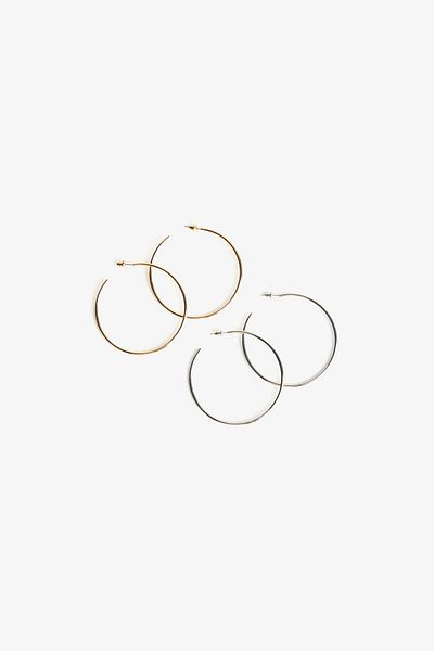 Bershka 2-pack of hoop earrings