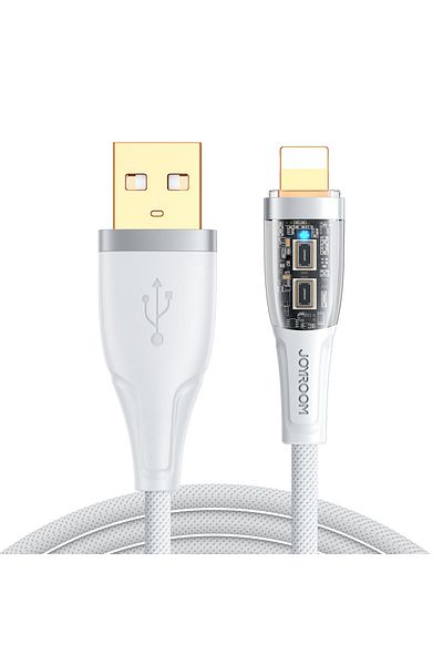 Joyroom Cablu cu comutator inteligent USB-A - iPhone Lightning 1.2m - alb