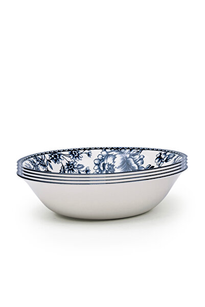 Claytan مجموعة رابسودي - وعاء سلطة سيراميك أزرق داكن مقاس 9 بوصات (مجموعة من 4 قطع)