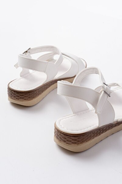 infon shoes creation 692-564 White Orthopedic Sole Cross Buckle Women's Sandals