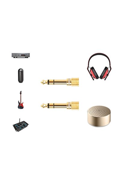 Ugreen Adapter przejściówka z 3.5 mm mini jack na 6.3 mm jack złoty