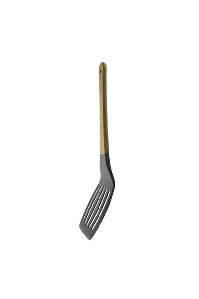 gogiva Silicone spatula with wooden handle, non-stick, suitable for turning meat and eggs, 36.5 cm