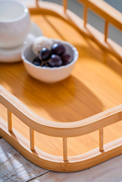 ACAR Bamboo Rectangular Tray - 38 cm