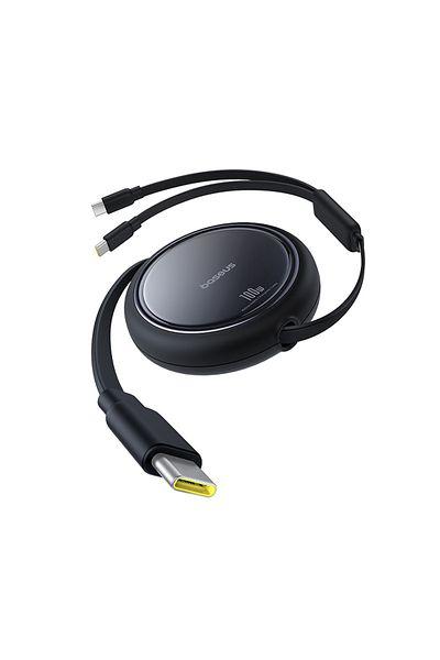 Baseus Cablu retractabil USB-C - 2 x USB-C Seria Bright Mirror 100W 1m - Negru