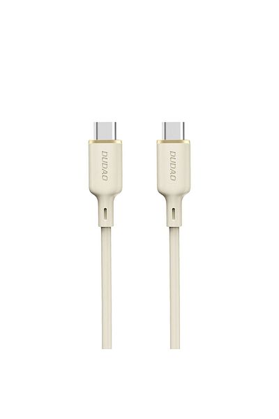 DUDAO Cablu ranforsat SR USB-C - USB-C 100W 1m bej