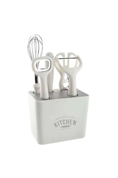 OEM Set Ustensile Bucatarie Premium 6 Piese, Cutit Multifunctional, Deschizator, Peeler, Foarfeca, Supor