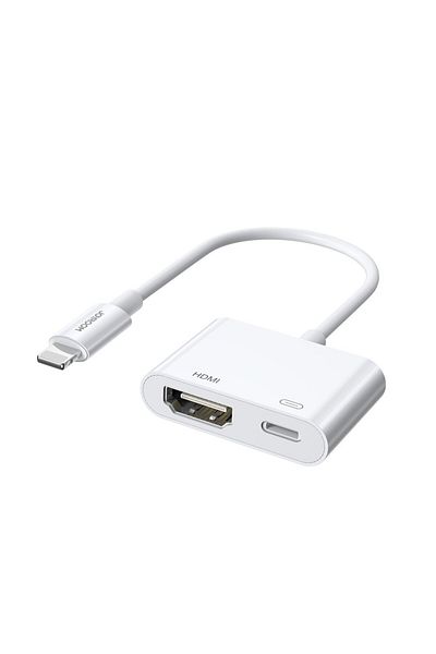 Joyroom Adaptor iPhone Lightning la HDMI FullHD + Lightning, alb