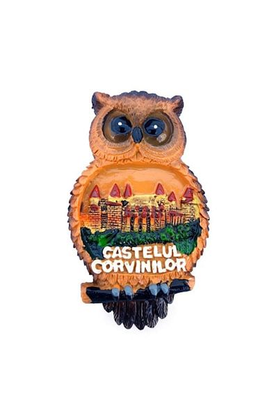 OEM Decorațiune ceramică, model bufniță, Castelul Corvinilor, 5x9cm, multicolor