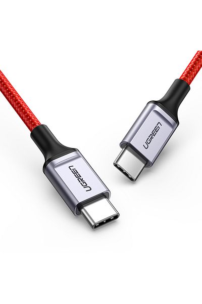 Ugreen Kabel przewód w oplocie USB-C - USB-C 2.0 3A czerwony