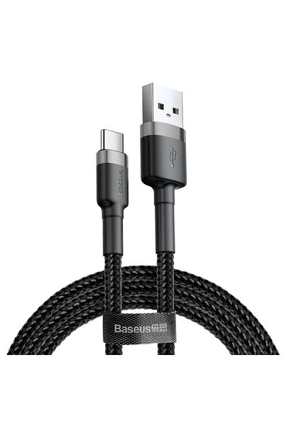 Baseus Cablu flexibil durabil USB-C QC3.0 3A 1M negru și gri