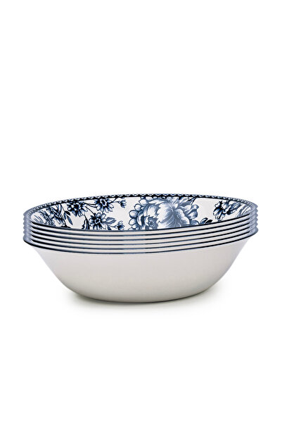 Claytan مجموعة رابسودي - وعاء سلطة سيراميك أزرق داكن مقاس 9 بوصات (مجموعة من 6 قطع)