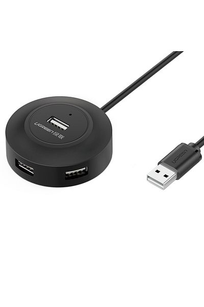 Ugreen Adaptor splitter HUB 4 în 1 USB 2.0 la 4x USB-A 480Mb/s 1m negru