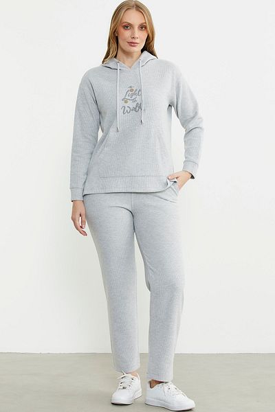 Sementa Σετ αθλητική φόρμα Oversize με κουκούλα - Γκρι