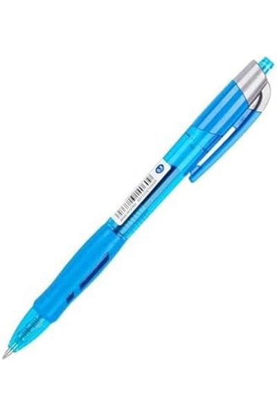 Deli Retractable Gel Ink Pen. Bullet tip: 0.5mm Blue Ink