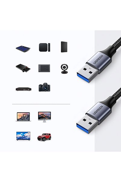 Ugreen Wytrzymały kabel przewód w oplocie USB 3.0 5Gb/s 2m szary