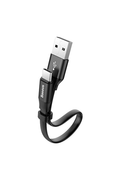 Baseus Płaski kabel przewód USB USB-C z uchwytem 2A 23CM czarny