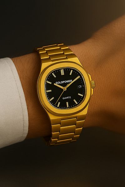 Goldpower Model Luxury Steel Patek Model Men's Wristwatch with Calendar