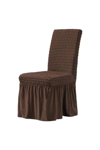 OEM Set 6 huse pentru scaun cu volane, poliester și spandex, maro