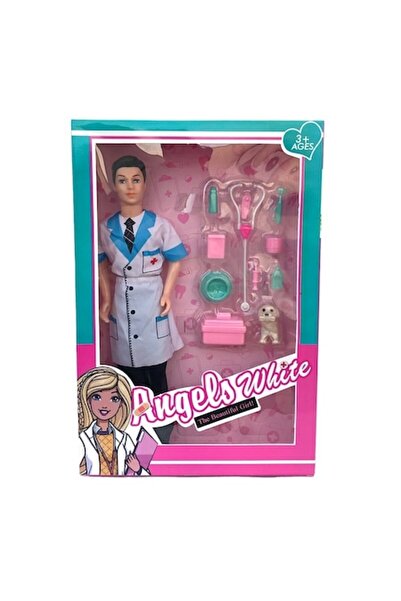 OEM Set păpușă medic veterinar cu accesorii din plastic, 22x33cm, multicolor