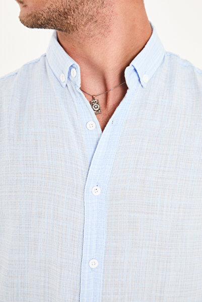 No Way Cămașă pentru bărbați Regular Fit bumbac 100% Biem Linen