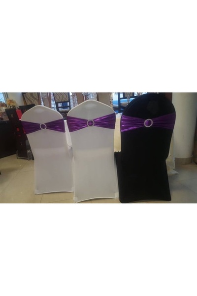 OEM Set x 6 Elastic Lycra covers for banquet chairs, cream/white/black