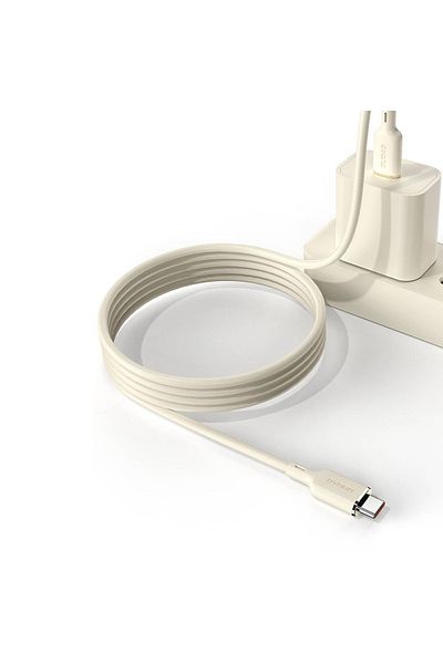 DUDAO Cablu ranforsat SR USB-A - USB-C 5A 1m bej