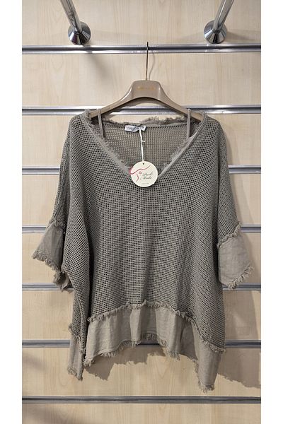 Park Moda Ιταλική μπλούζα 2 τεμαχίων με λεπτομέρεια με κρόσσια