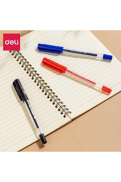 Deli Bullet Tip Gel Pen 12 Pieces, 0.7 mm Tip, Blue