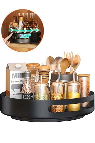 N2Y منظم مرطبان التوابل من ليزي سوزان، قاعدة دوارة 360 درجة مع حصيرة مضادة لل...