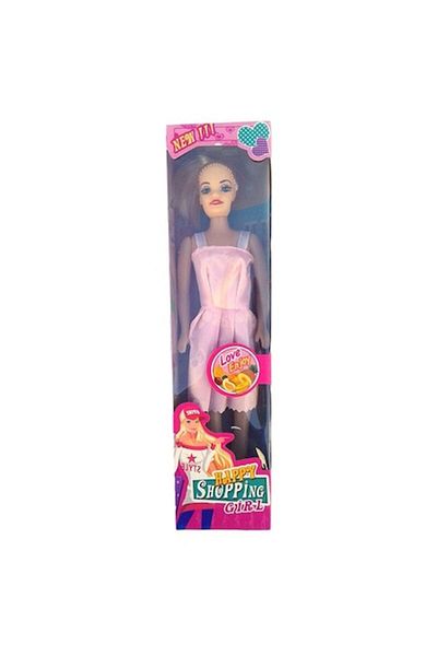 OEM Plastic Doll 'Happy Shopping Girl', light pink, 7x29 cm