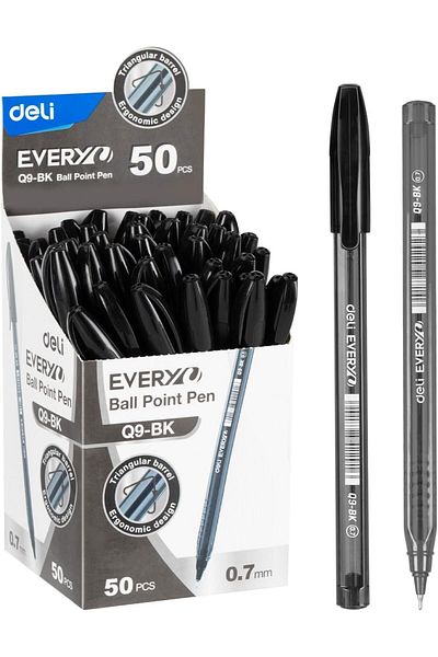 Deli Ball Point Pen Mini Tip 0.7mm Black 50 pcs