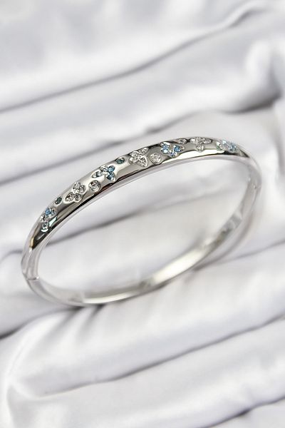 BESKAR Brass Zircon Stone Butterfly Model Silver Color Women's Handcuffs