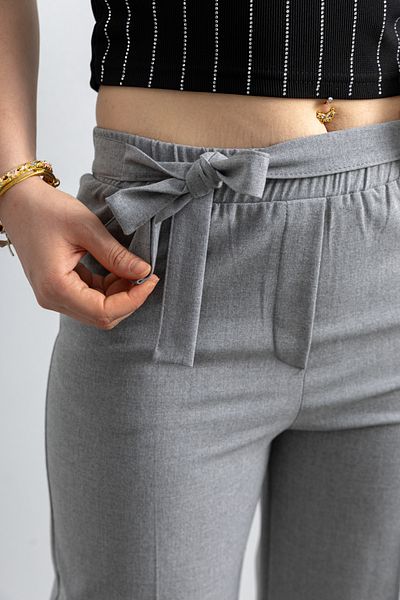 TUĞBA ERGÜL Women's Belt Detailed Wide Leg Double Fabric Trousers