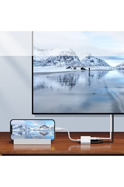 Joyroom Adaptor iPhone Lightning la HDMI FullHD + Lightning, alb