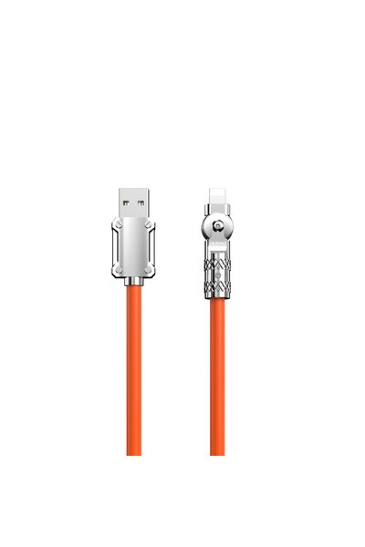 DUDAO Cablu puternic unghiular pentru iPhone USB-A - Lightning 30W 1m rotație 180° portocaliu