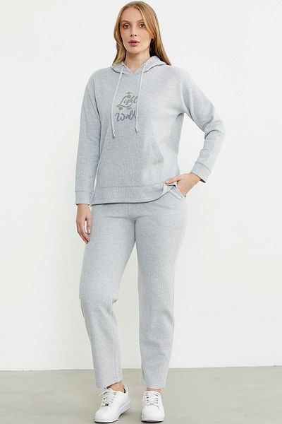 Sementa Σετ αθλητική φόρμα Oversize με κουκούλα - Γκρι