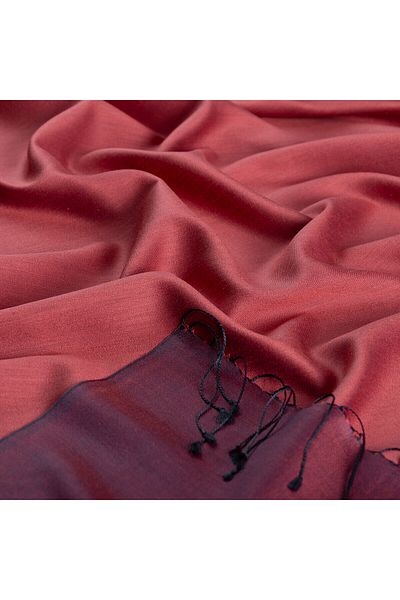 ipekevi Chinese Red Double-Sided Silk Shawl