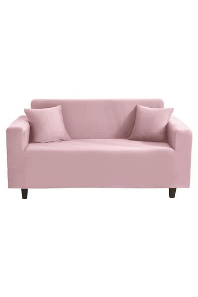 OEM Husă elastică pentru canapea, Uni, 3 locuri, 180x230cm, roz