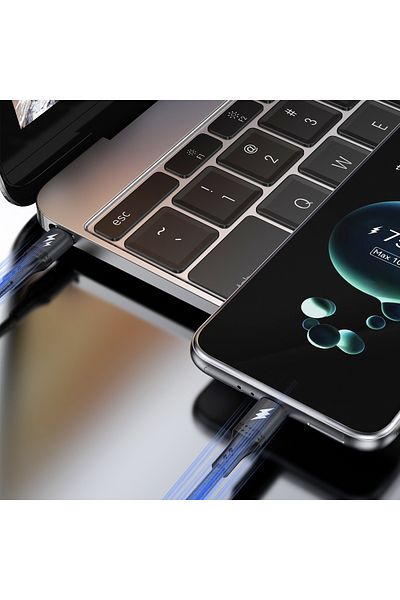 DUDAO Cablu împletit USB-C L3CC - USB-C 60W 2m - Negru