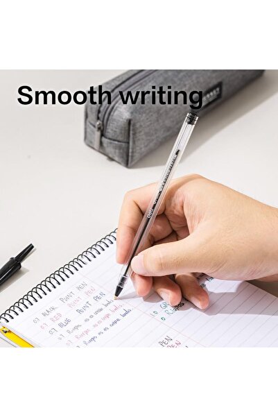 Deli 0.7mm Smooth Ball Point Pen 12-Pieces, Black