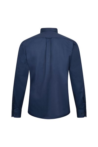 Hatemoğlu Navy Blue Slim Fit Slim Collar 100% Cotton Long Sleeve Flannel Shirt