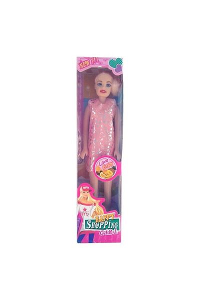 OEM Plastic Doll 'Happy Shopping Girl', Silver, 7x29 cm