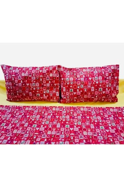 OEM Bed linen, 4 pieces, cotton ranforce with Christmas motifs