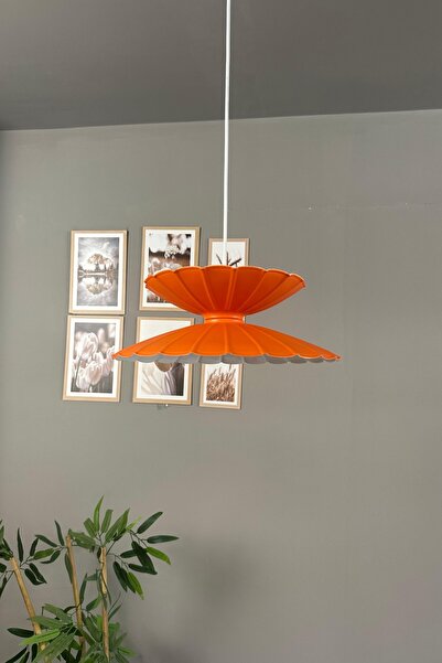 Bamyum Rubby Turuncu Metal Tekli Avize Mutfak Modern Dekoratif Sarkıt Aydınlatma