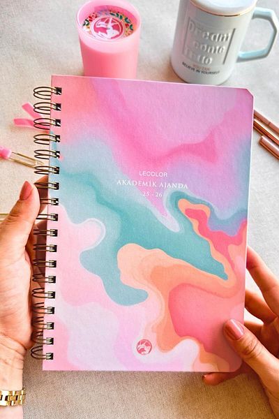 Le Color Academic Agenda 17X24 Spiral 25/26 Marble