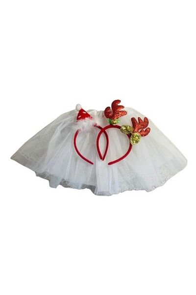 OEM Set fustita tulle alba cu 2 coronite, 3-4 ani