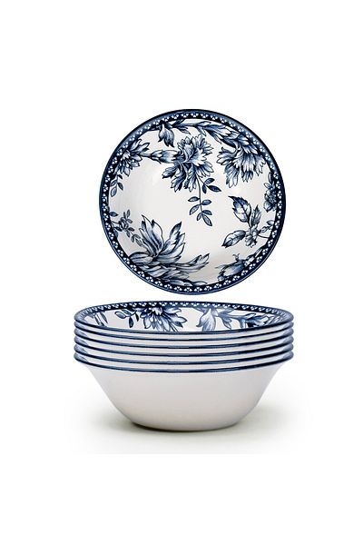 Claytan Rhapsody Collection 6 inch Dark Blue Ceramic Cereal Bowl (Set of 6)