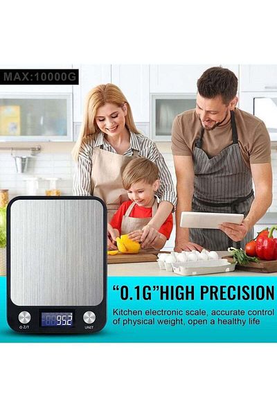 Lumely 5kg 0.1g Kitchen Scale Digital Kitchen Scale,Ultra Slim with Large LCD Display,Stainless Steel