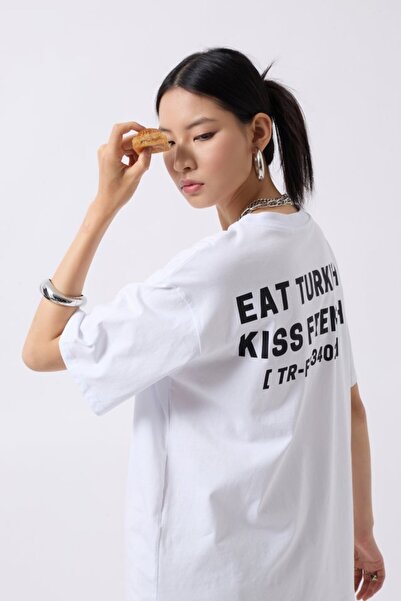 shopivastore Tricou oversize cu imprimeu turcesc pe spate